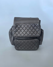 Load image into Gallery viewer, Chanel, Chanel backpack, Luxury backpack, Quilted backpack, Silver backpack, Chanel silver backpack, Chanel airlines backpack, Chanel casual rock airlines backpack, chanel casual rock backpack, Chanel travel bag, Preloved chanel, Preluxe