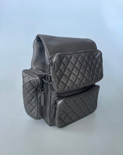 Load image into Gallery viewer, Chanel, Chanel backpack, Luxury backpack, Quilted backpack, Silver backpack, Chanel silver backpack, Chanel airlines backpack, Chanel casual rock airlines backpack, chanel casual rock backpack, Chanel travel bag, Preloved chanel, Preluxe