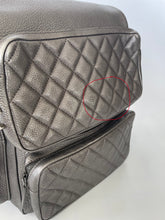 Load image into Gallery viewer, Chanel, Chanel backpack, Luxury backpack, Quilted backpack, Silver backpack, Chanel silver backpack, Chanel airlines backpack, Chanel casual rock airlines backpack, chanel casual rock backpack, Chanel travel bag, Preloved chanel, Preluxe
