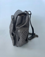 Load image into Gallery viewer, Chanel, Chanel backpack, Luxury backpack, Quilted backpack, Silver backpack, Chanel silver backpack, Chanel airlines backpack, Chanel casual rock airlines backpack, chanel casual rock backpack, Chanel travel bag, Preloved chanel, Preluxe
