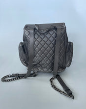 Load image into Gallery viewer, Chanel, Chanel backpack, Luxury backpack, Quilted backpack, Silver backpack, Chanel silver backpack, Chanel airlines backpack, Chanel casual rock airlines backpack, chanel casual rock backpack, Chanel travel bag, Preloved chanel, Preluxe
