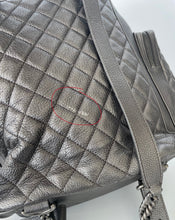 Load image into Gallery viewer, Chanel, Chanel backpack, Luxury backpack, Quilted backpack, Silver backpack, Chanel silver backpack, Chanel airlines backpack, Chanel casual rock airlines backpack, chanel casual rock backpack, Chanel travel bag, Preloved chanel, Preluxe