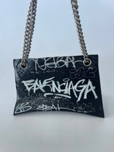 Load image into Gallery viewer, Balenciaga, Balenciaga handbag, Balenciaga graffiti crush chain bag, graffiti crush, balenciaga graffiti bag, graffiti handbag, black balenciaga bag, preloved handbag, preluxe, preloved balenciaga