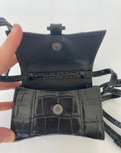 Load image into Gallery viewer, Black balenciaga crossbody, Balenciaga, Mini balenciaga, Balenciaga hourglass bag, Balenciaga mini hourglass bag, Black balenciaga bag, Mini hourglass handbag, Mini black hourglass bag, crossbody balenciaga, preluxe, preloved handbag, preloved balenciaga
