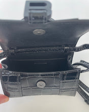 Load image into Gallery viewer, Black balenciaga crossbody, Balenciaga, Mini balenciaga, Balenciaga hourglass bag, Balenciaga mini hourglass bag, Black balenciaga bag, Mini hourglass handbag, Mini black hourglass bag, crossbody balenciaga, preluxe, preloved handbag, preloved balenciaga