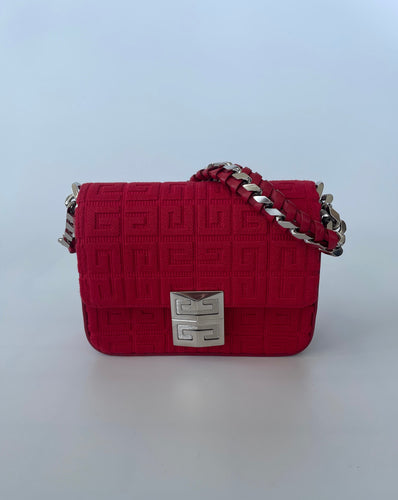 GIVENCHY, Givenchy crossbody, Red givenchy, Givenchy 4G collection, Givenchy 4g woven small chain crossbody bag, 4g woven bag, 4g woven crossbody, preluxe, preloved, preloved givenchy