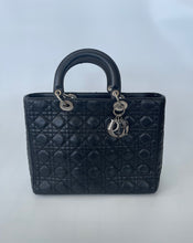 Load image into Gallery viewer, Dior, Christian dior, Lady DIor handbag, Lady dior cannage handbag, Lady dior bag, Dior cannage, Preluxe, Preloved handbag, Preloved dior, Black dior handbag