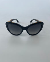 Load image into Gallery viewer, Chanel, Chanel sunglasses, Black chanel sunglasses, black sunglasses, Luxury sunglasses, preluxe, preloved chanel, Chanel style 5354A C622/S8