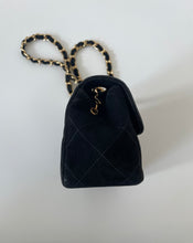 Load image into Gallery viewer, chanel, Chanel mini, Chanel black bag, Small chanel handbag, preloved chanel, Classic mini flap bag, rectangular mini flap bag, mini flap bag in suede, black mini flap bag, chanel suede bag, chanel mini flap bag, Chanel sale, Preloved chanel, preluxe