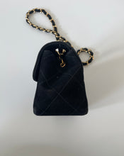 Load image into Gallery viewer, chanel, Chanel mini, Chanel black bag, Small chanel handbag, preloved chanel, Classic mini flap bag, rectangular mini flap bag, mini flap bag in suede, black mini flap bag, chanel suede bag, chanel mini flap bag, Chanel sale, Preloved chanel, preluxe