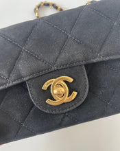 Load image into Gallery viewer, chanel, Chanel mini, Chanel black bag, Small chanel handbag, preloved chanel, Classic mini flap bag, rectangular mini flap bag, mini flap bag in suede, black mini flap bag, chanel suede bag, chanel mini flap bag, Chanel sale, Preloved chanel, preluxe