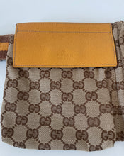 Load image into Gallery viewer, Gucci, GG Monogram, Preloved gucci, Gucci belt bag, Gucci waist bag, Belt bag, Gucci double pocket belt bag, double pocket belt bag, preluxe, secondhand designer items\