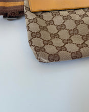 Load image into Gallery viewer, Gucci, GG Monogram, Preloved gucci, Gucci belt bag, Gucci waist bag, Belt bag, Gucci double pocket belt bag, double pocket belt bag, preluxe, secondhand designer items