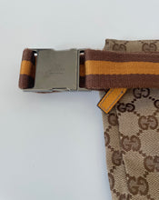 Load image into Gallery viewer, Gucci, GG Monogram, Preloved gucci, Gucci belt bag, Gucci waist bag, Belt bag, Gucci double pocket belt bag, double pocket belt bag, preluxe, secondhand designer items