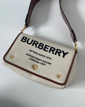 Load image into Gallery viewer, Burberry, Burberry crossbody, Burberry mini hackberry, mini hackberry, preloved, preluxe, preloved burberry, burberry sale, white crossbody
