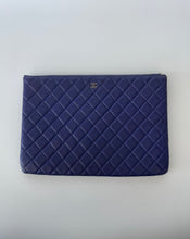 Load image into Gallery viewer, Chanel, Chanel classic pouch, Chanel clutch, Classic pouch large, Chanel blue clutch, chanel blue, chanel sale, preloved, preluxe
