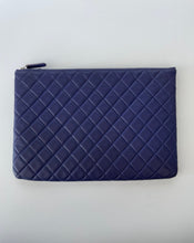Load image into Gallery viewer, Chanel, Chanel classic pouch, Chanel clutch, Classic pouch large, Chanel blue clutch, chanel blue, chanel sale, preloved, preluxe