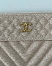 Load image into Gallery viewer, CHANEL | CLASSIC POUCH CAVIAR V STITCH | BEIGE
