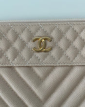 Load image into Gallery viewer, CHANEL | CLASSIC POUCH CAVIAR V STITCH | BEIGE