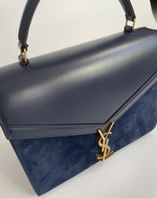 Load image into Gallery viewer, YSL, Saint Laurent, Cassandra top handle, Navy blue Cassandra, Ysl Cassandra, Saint Laurent Cassandra, top handle ysl, Preloved ysl
