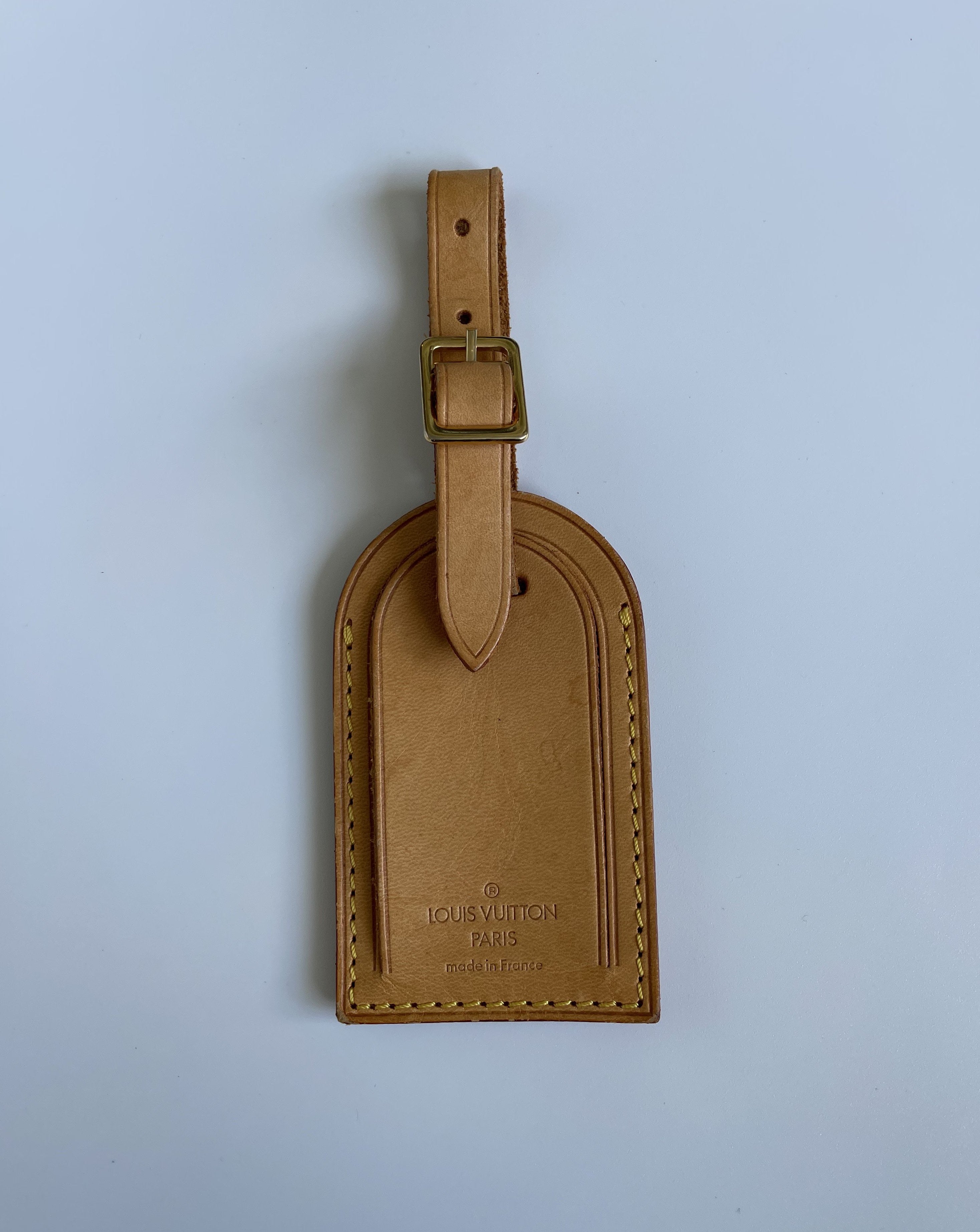 Louis Vuitton LV Logo Vachetta Name Tag