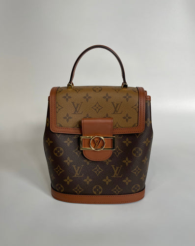 Lv, Louis vuitton, lv backpack, louis vuitton backpack, monogram backpack, reverse monogram backpack, backpack, the real real, fashionphile, preloved handbag