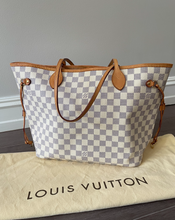 Load image into Gallery viewer, Louis Vuitton Neverfull mm Damier Azur preluxe