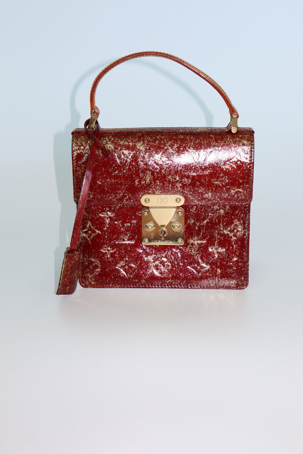 LOUIS VUITTON | SPRING STREET VERNIS HANDBAG | GOLD/ BROWN