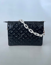 Load image into Gallery viewer, LV, Louis Vuitton, Coussin, Coussin MM, Coussin vernis, LV coussin, Louis Vuitton Coussin, Louis vuitton coussin vernis, Louis vuitton black bag, Lv vernis handbag, Louis vuitton handbag, LV handbag, Patent leather handbag, Preluxe, preloved handbag, preloved louis vuitton
