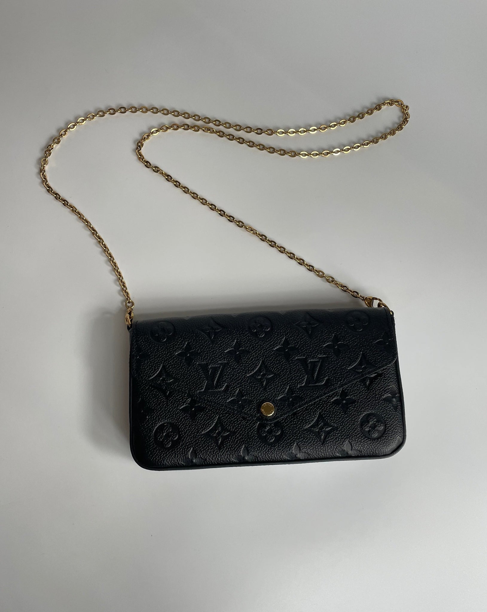 Louis Vuitton EPI Leather Felicie Pochette Chain Clutch Bag and Inserts
