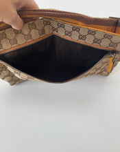 Load image into Gallery viewer, Gucci, GG Monogram, Preloved gucci, Gucci belt bag, Gucci waist bag, Belt bag, Gucci double pocket belt bag, double pocket belt bag, preluxe, secondhand designer items
