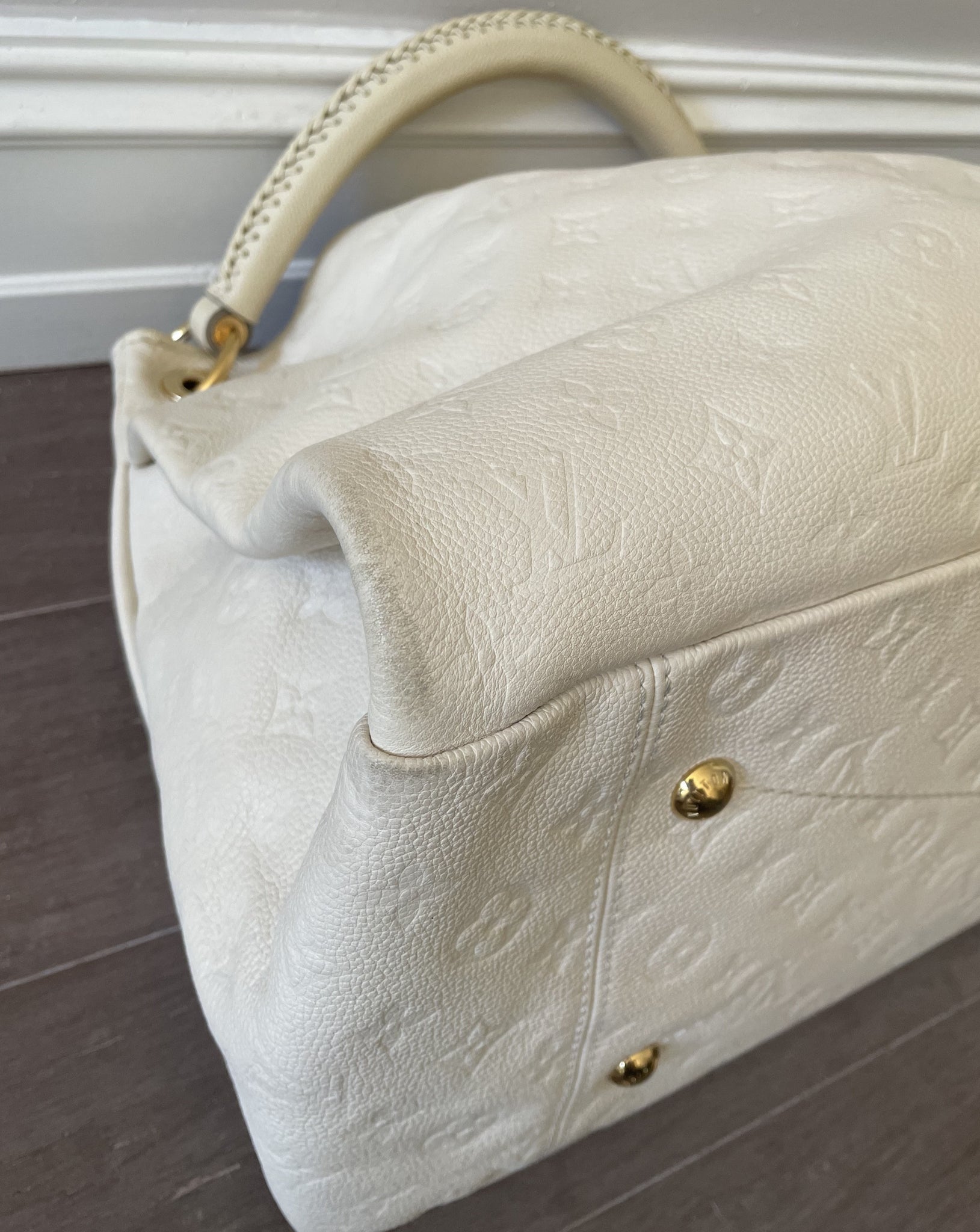 Louis Vuitton, Large Artsy Damier Azur Canvas Bag, Creamy White