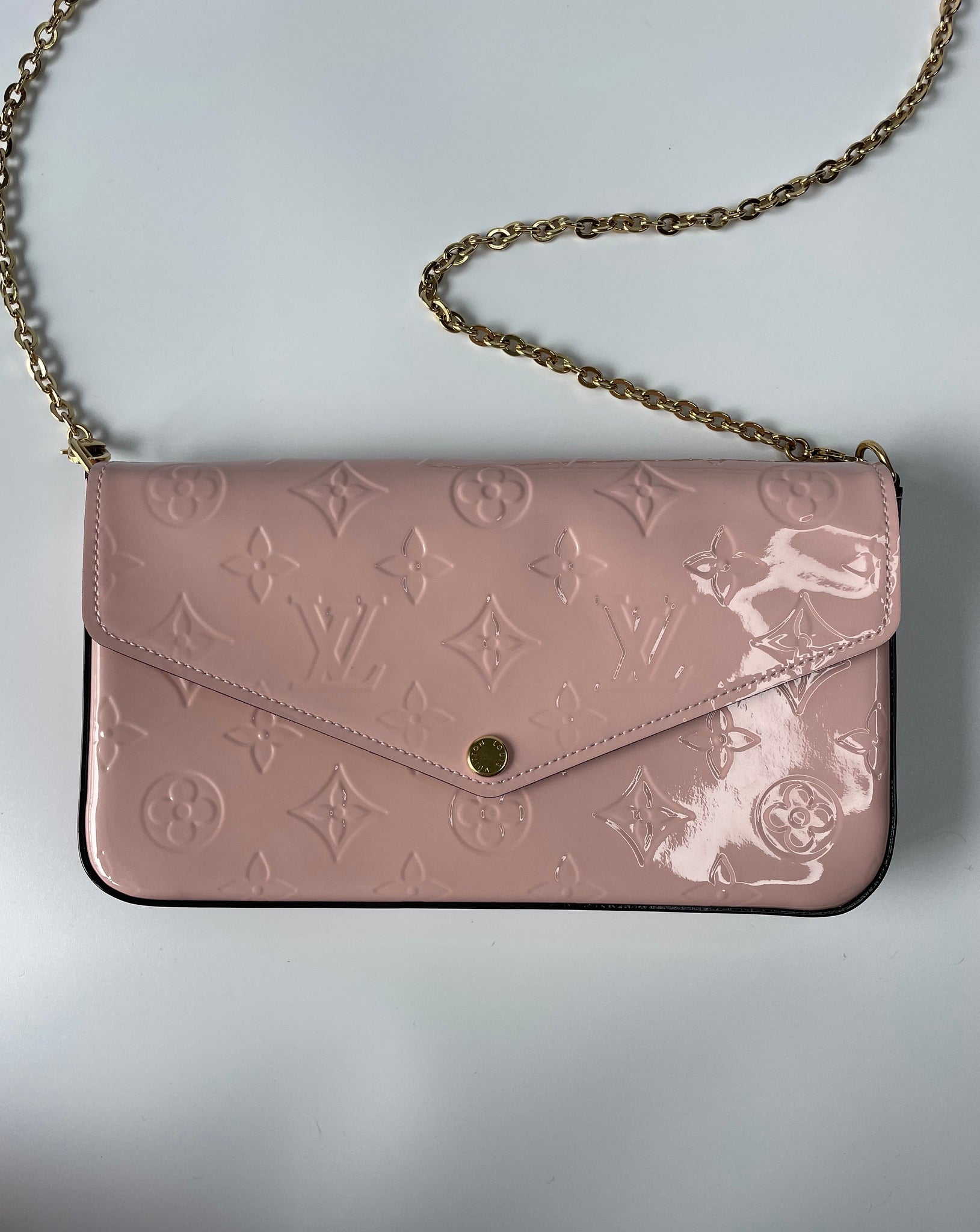 Louis Vuitton Pink Monogram Vernis Pochette Felicie 12lk810s