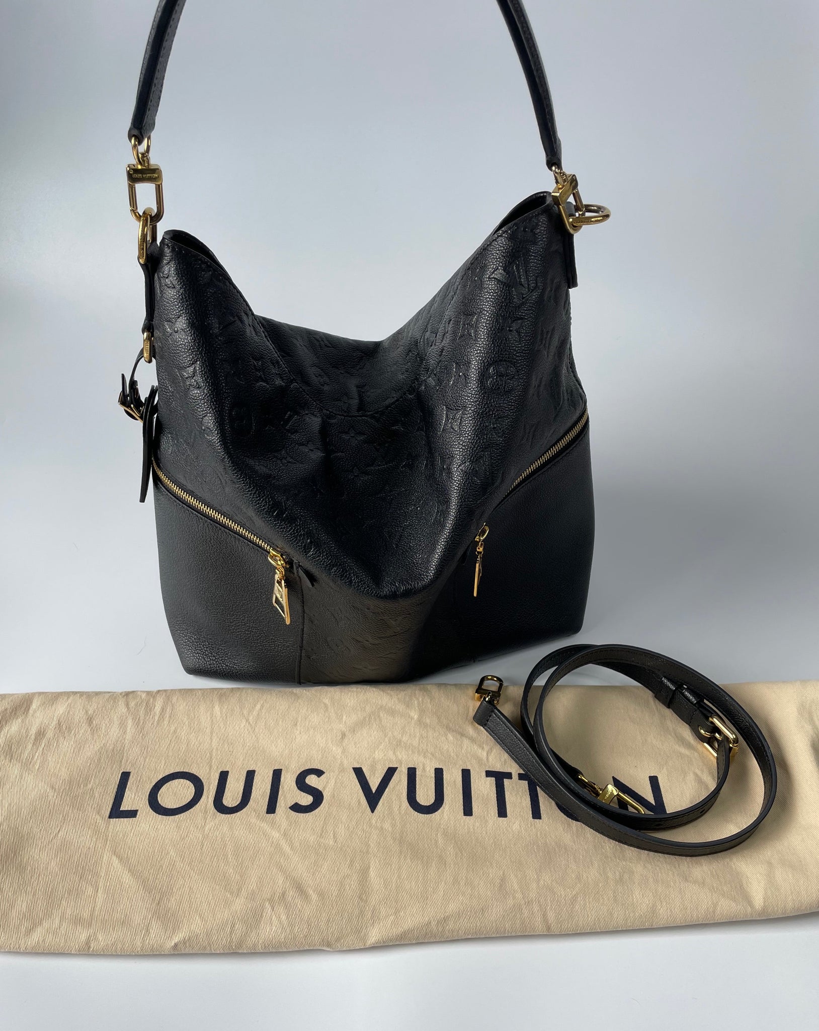 leather lv black bag