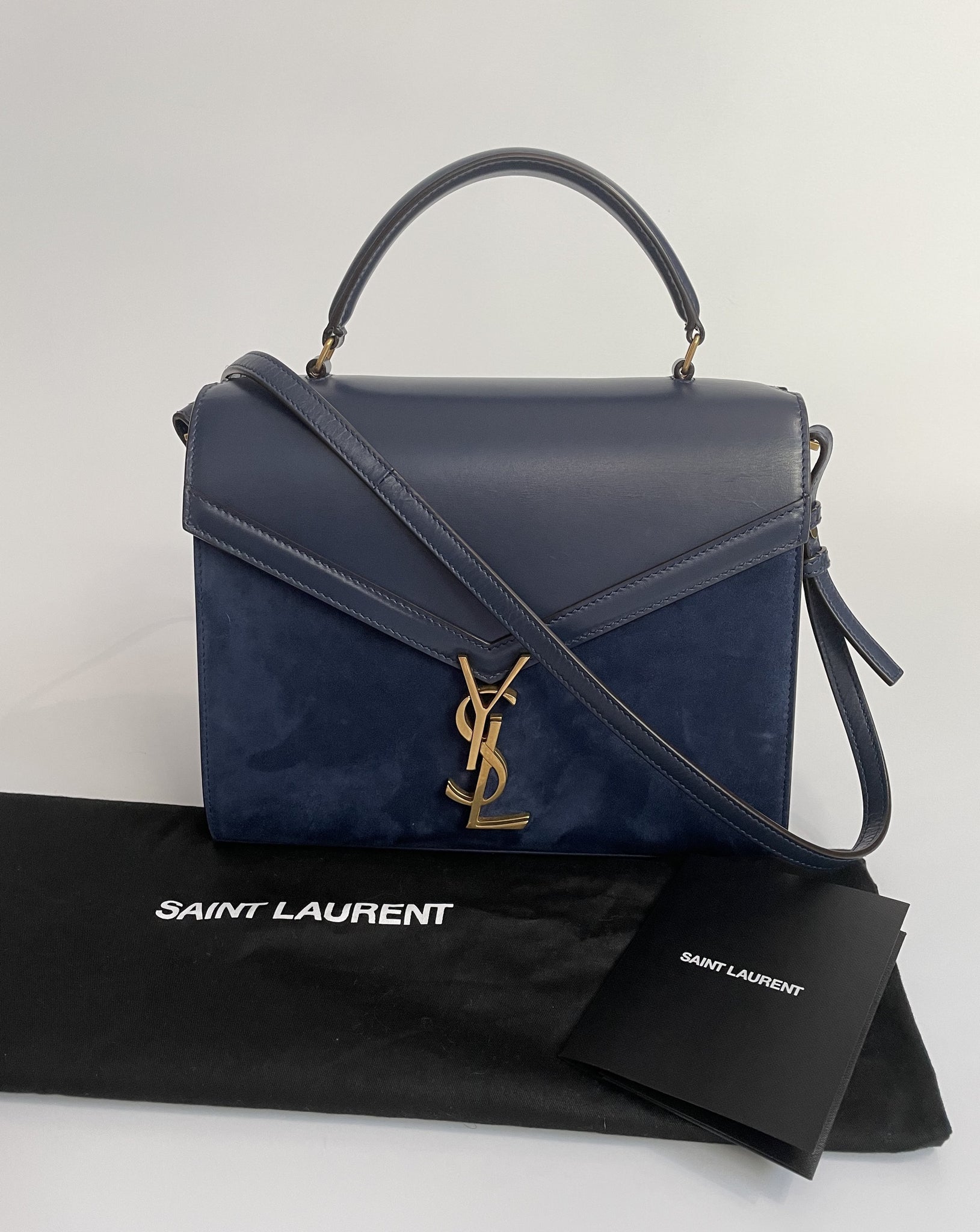 Cassandra leather crossbody bag Saint Laurent Blue in Leather