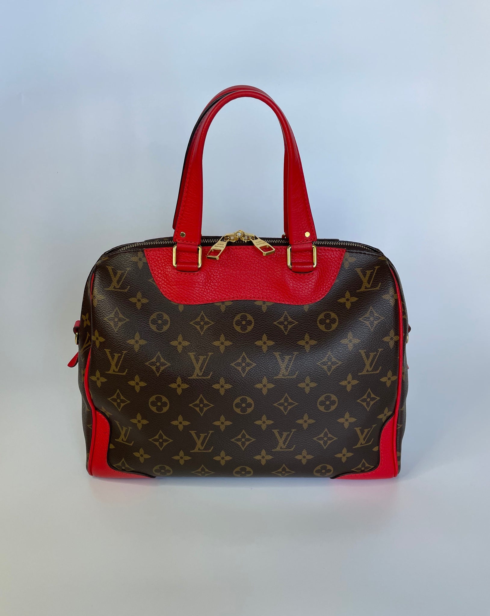 Louis Vuitton Red Leather and Monogram Canvas Retiro NM Bag Louis Vuitton