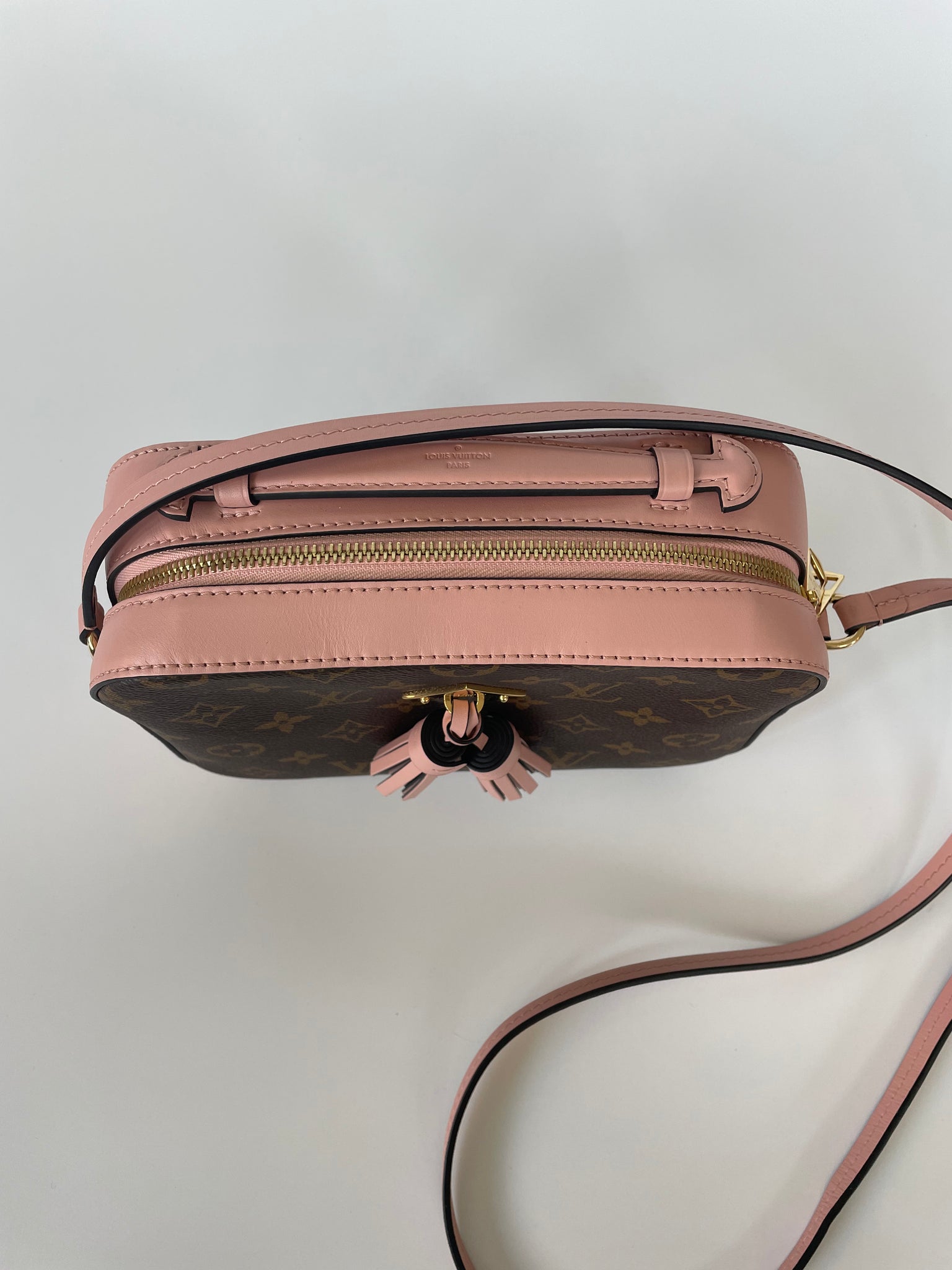 LOUIS VUITTON SAINTONGE MONOGRAM & ROSE POUDRE LEATHER CROSSBODY